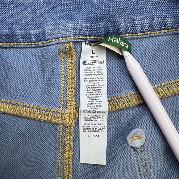 Halara Flex Asymmetric Low Rise Zipper Pockets Baggy Wide Leg Jeans Size Large - Picture 6 of 9